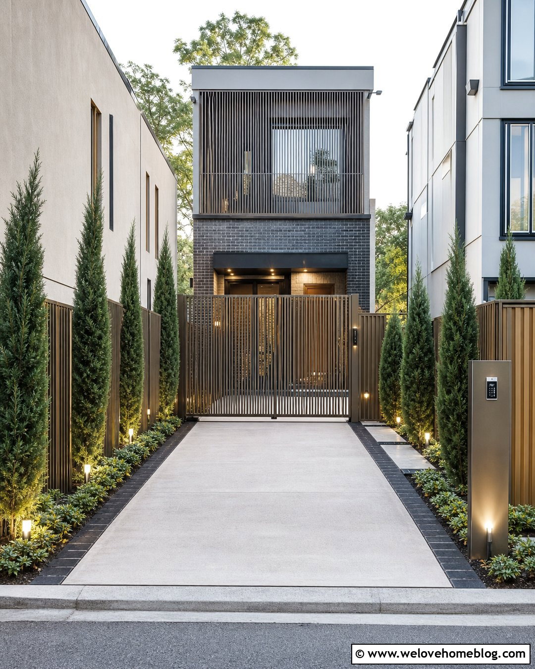 Vertical Slat Gate For Narrow Driveway - 20 Driveway Security Gate Inspiration Ideas