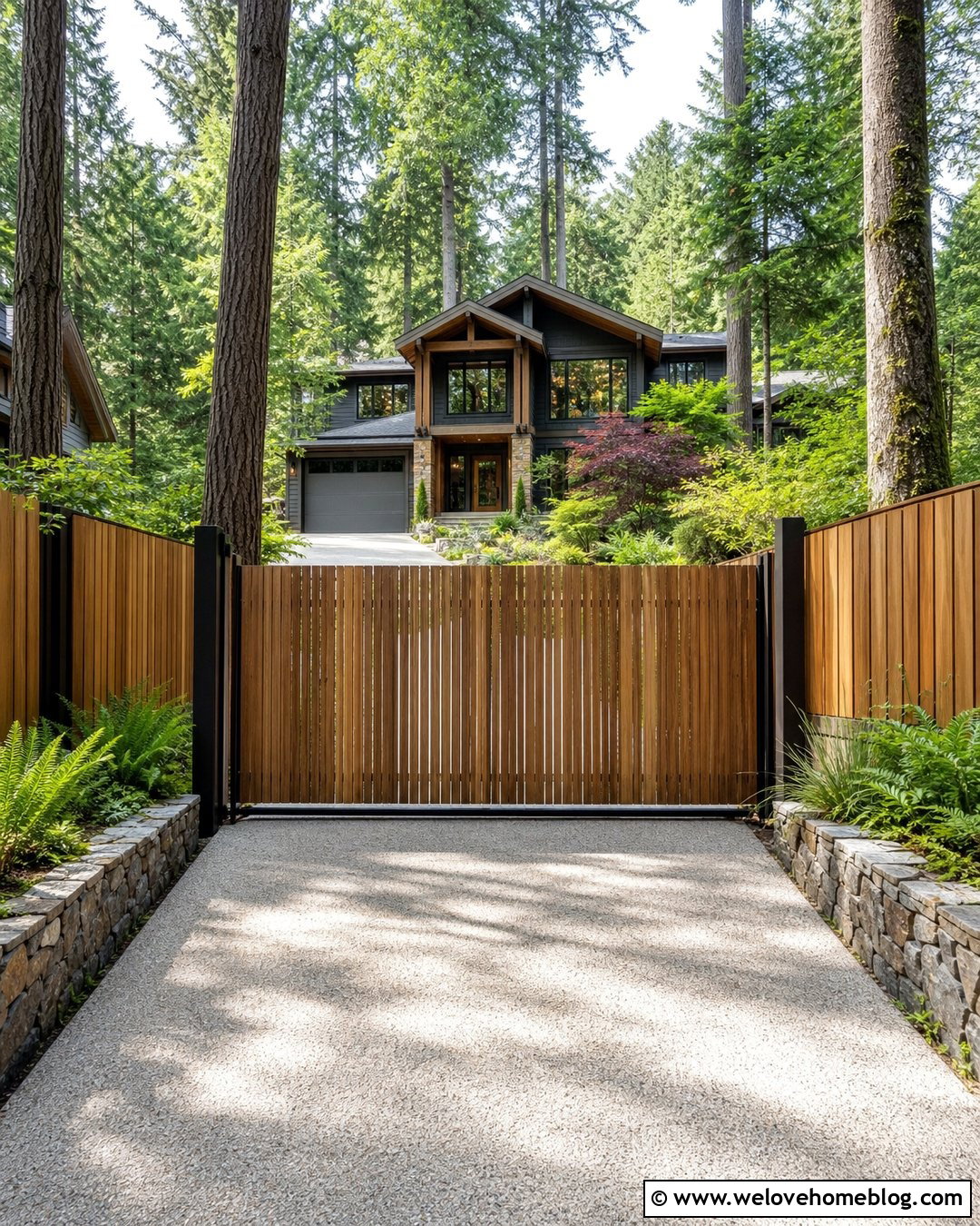 Vertical Timber Driveway Gate - 40 unique driveway gates