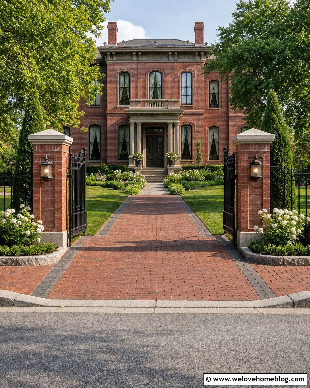 Victorian Driveway With Brick Pillars - 25 victorian driveway ideas