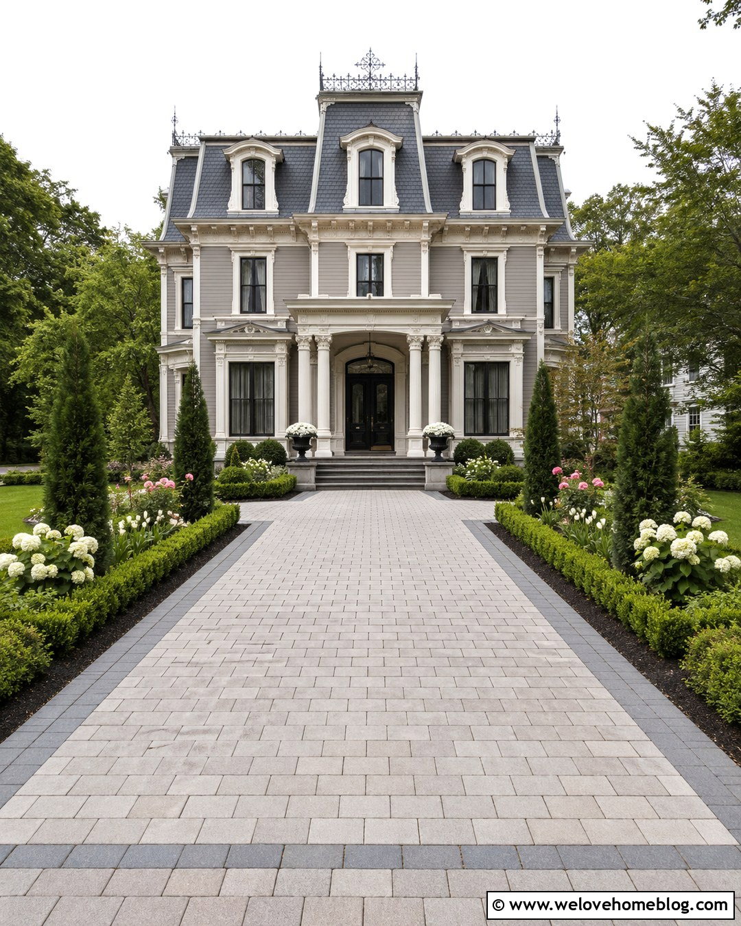Victorian House Driveway With Formal Boxwood Landscaping - 20 victorian house driveway ideas