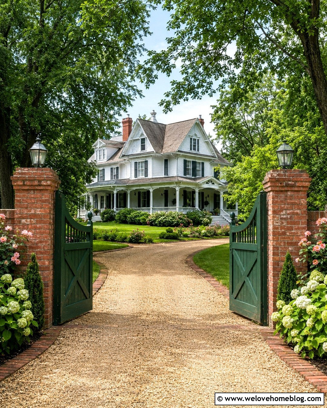 Victorian House Driveway With Wooden Double Gate - 20 victorian house driveway ideas