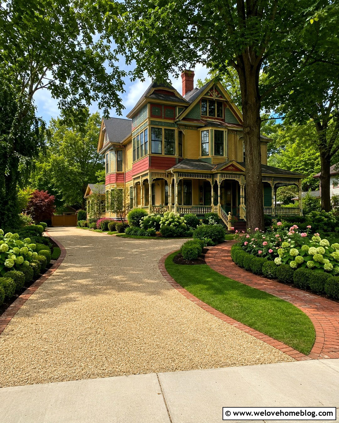 Victorian House Gravel Driveway With Brick Edging - 20 victorian house driveway ideas