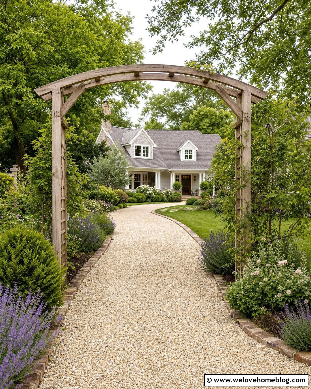 Vine Covered Wooden Driveway Arch - 20 wooden driveway arch ideas