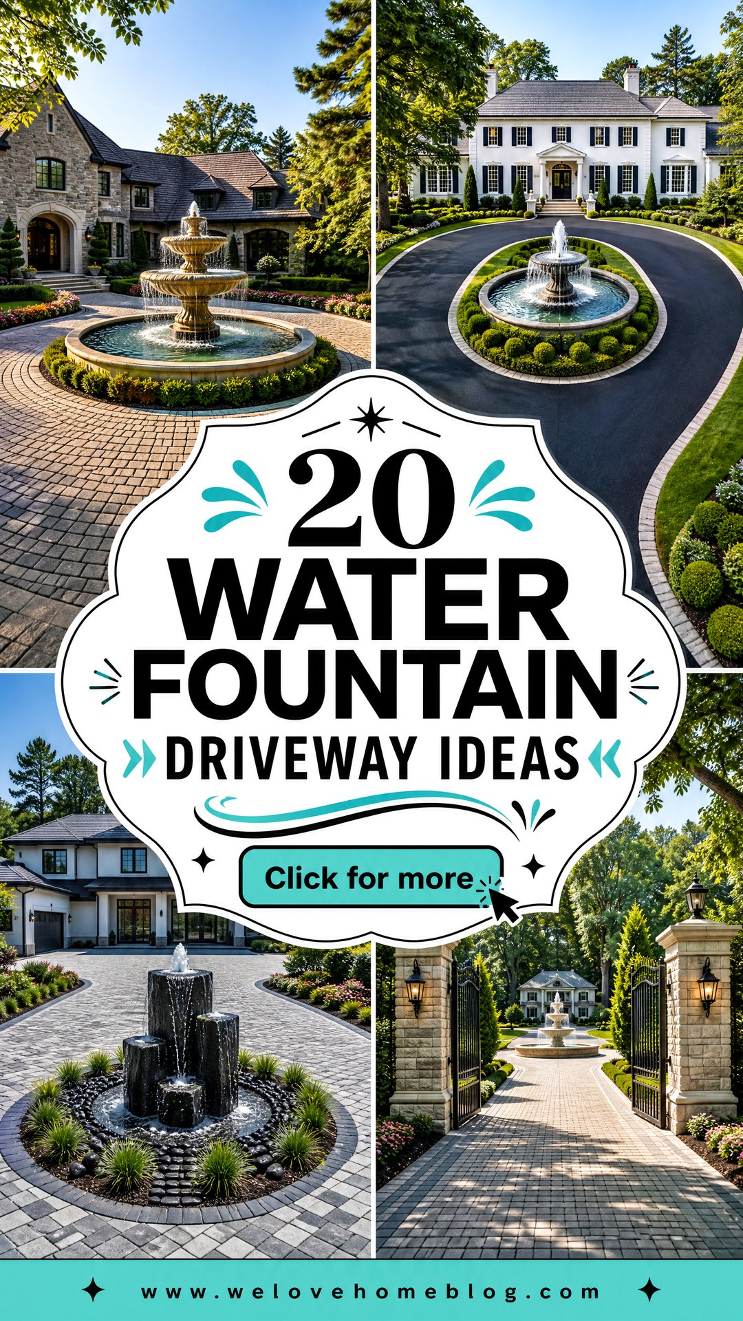 20 Water Fountain Driveway Ideas for an Elegant Arrival - 20 Water Fountain Driveway Ideas for an Elegant Arrival