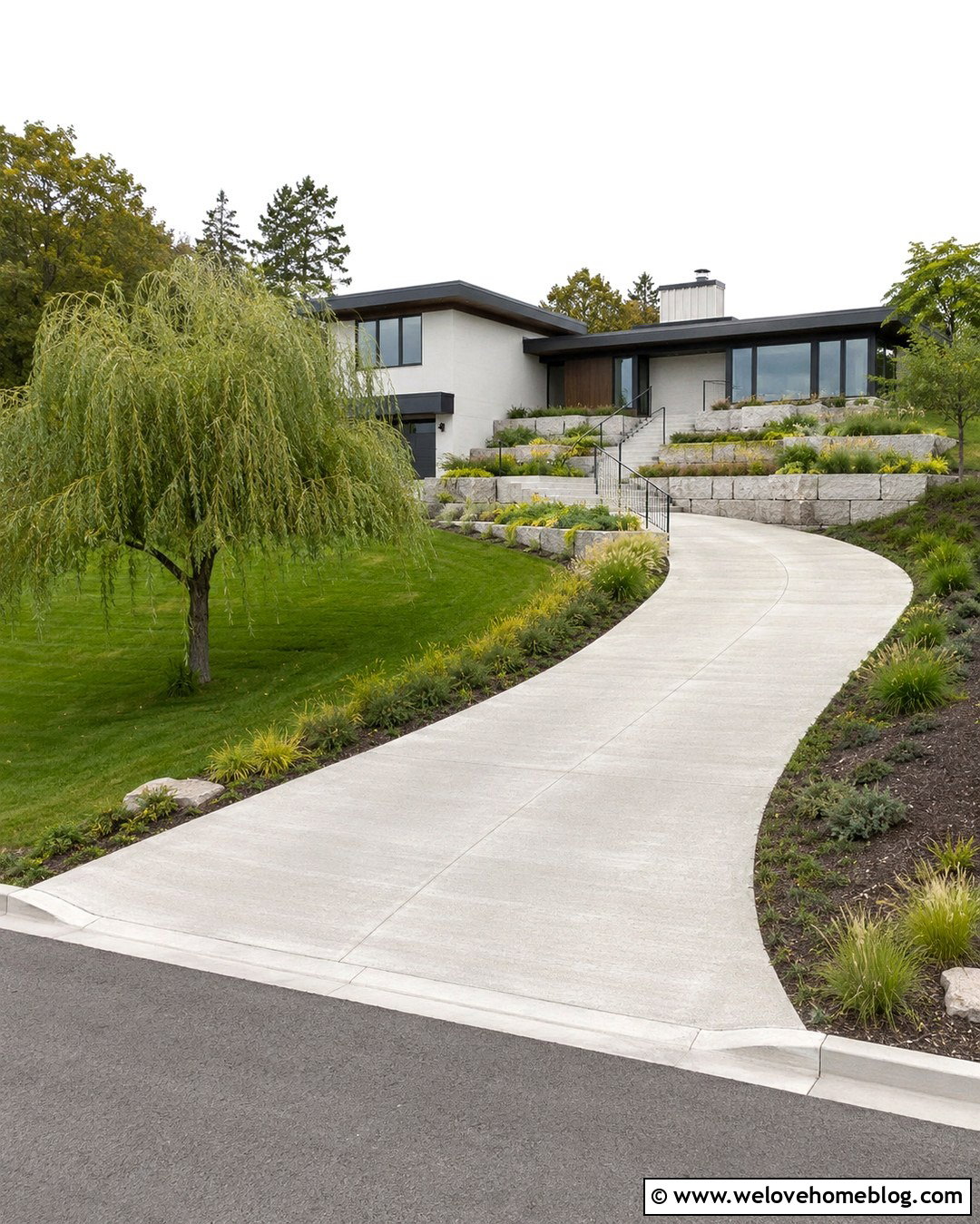 Weeping Willow Driveway With Retaining Wall - 20 Weeping Willow Driveway Ideas