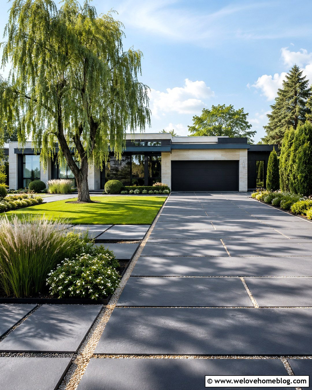 Weeping Willow Modern Driveway - 20 Weeping Willow Driveway Ideas