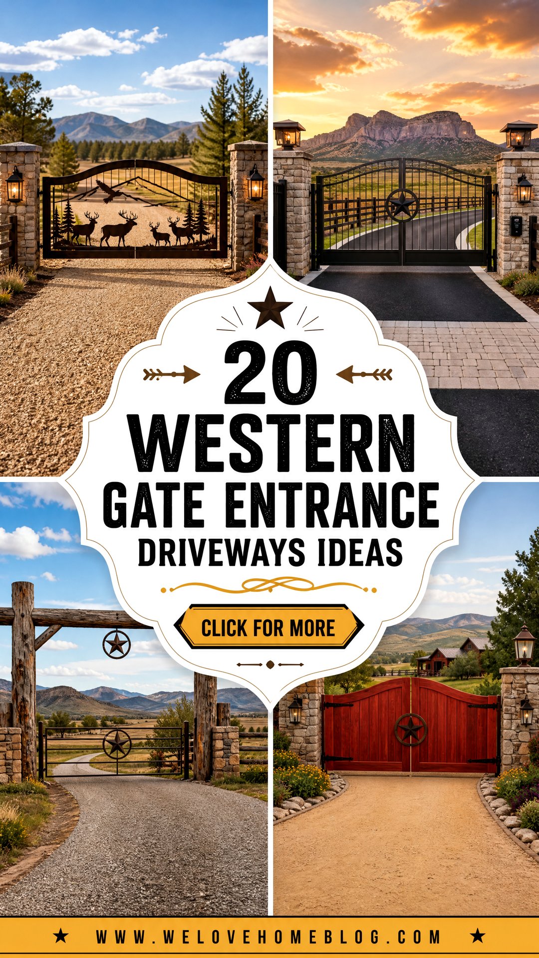 20 Western Gate Entrance Driveways Ideas for Rustic Curb Appeal - 20 Western Gate Entrance Driveways Ideas for Rustic Curb Appeal