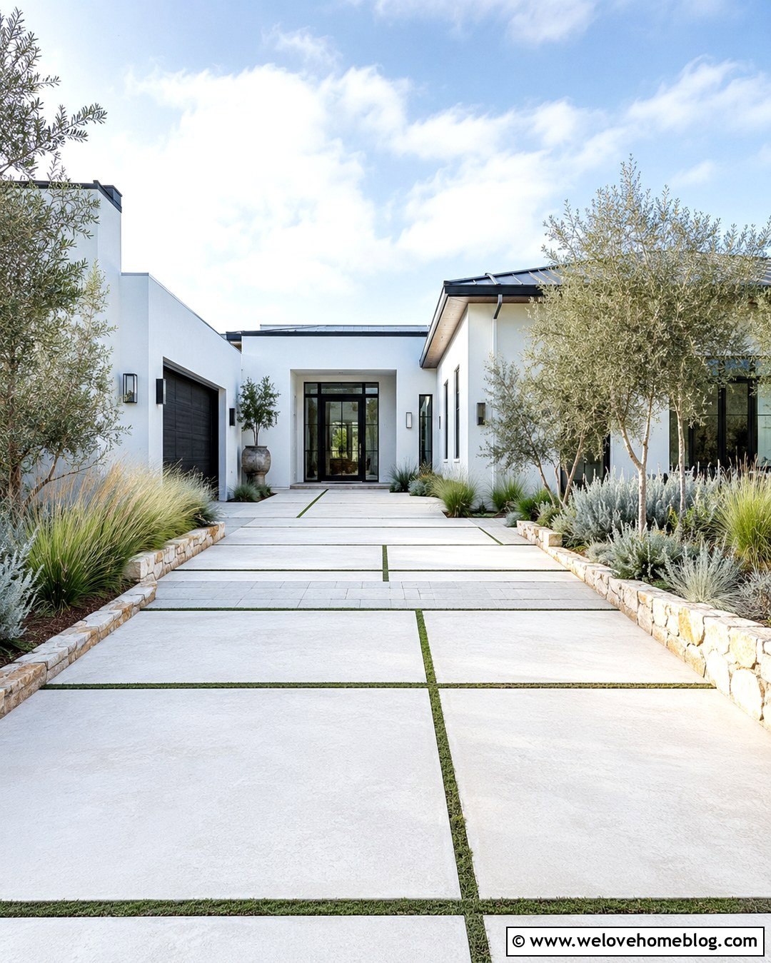 White Concrete Driveway With Grass Inlay - 20 concrete driveway with grass inlay ideas
