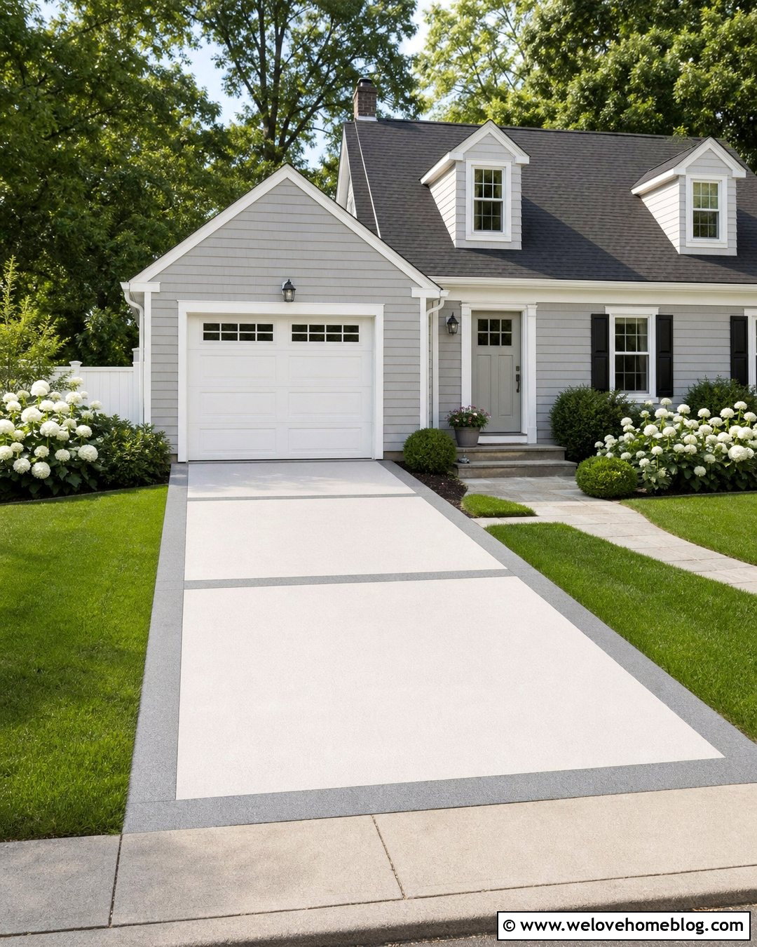 White Driveway Paint With Gray Border - 30 driveway paint ideas