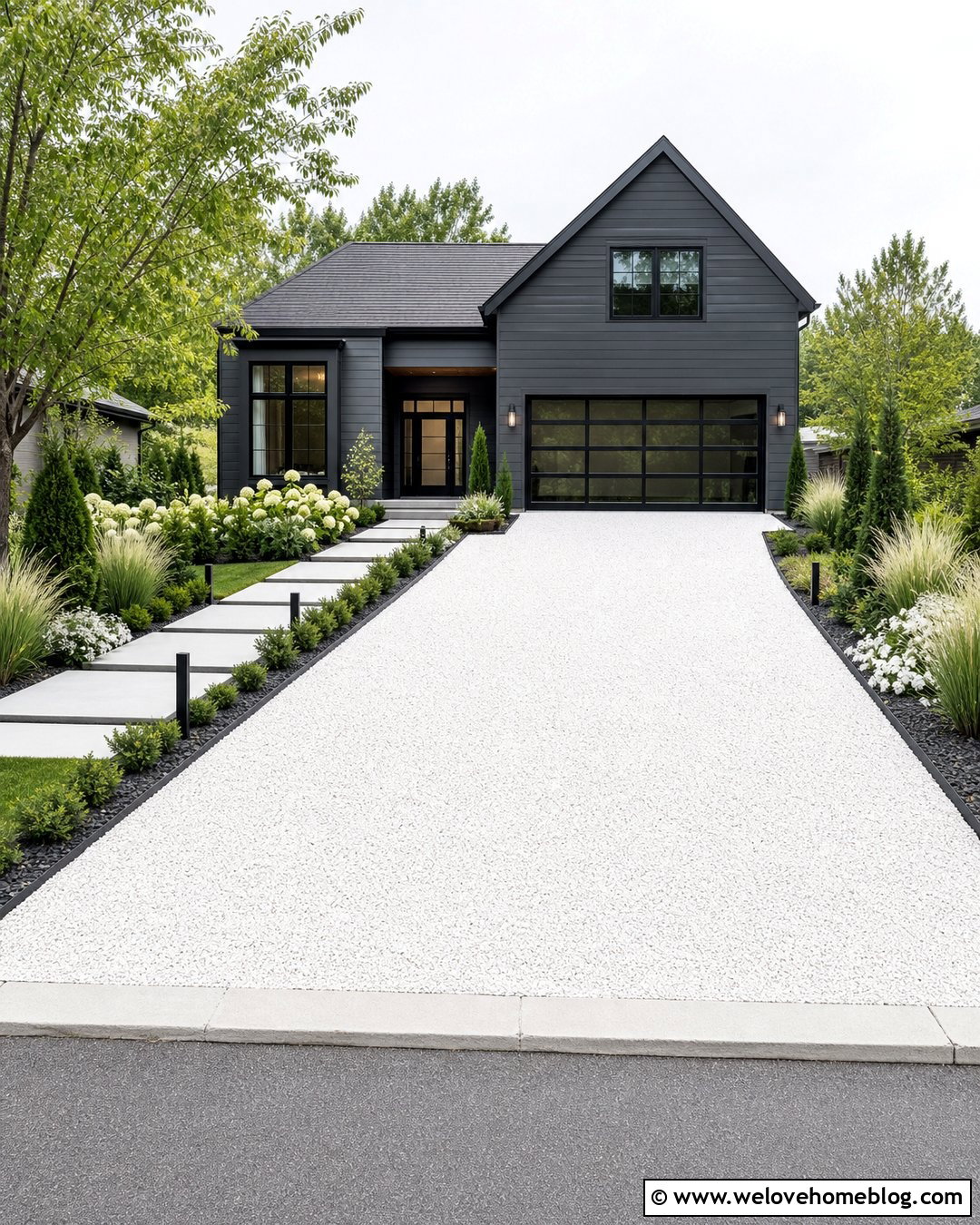 White Gravel Driveway With Black Metal Edging - 25 white gravel driveway ideas