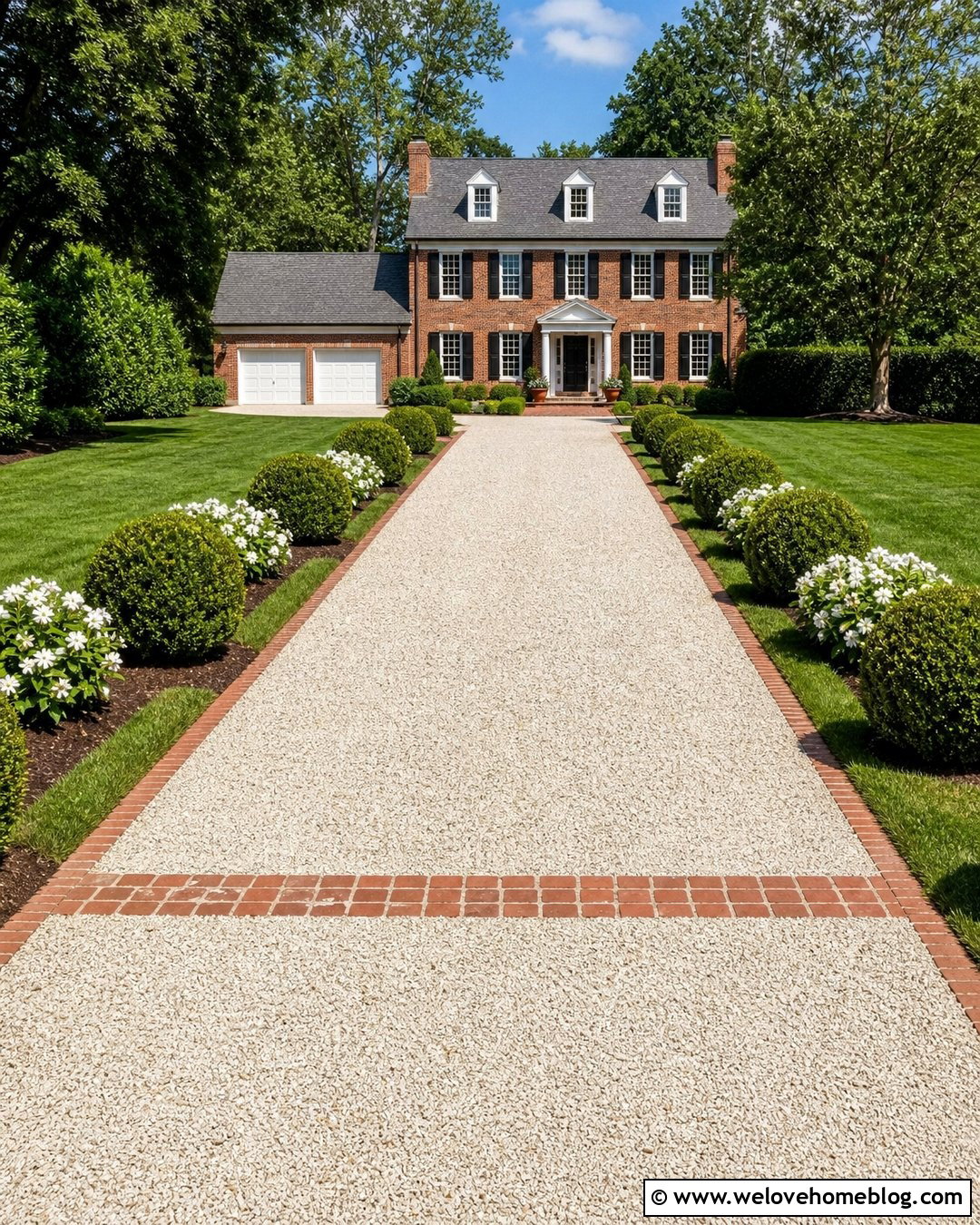 White Gravel Driveway With Brick Border - 25 white gravel driveway ideas