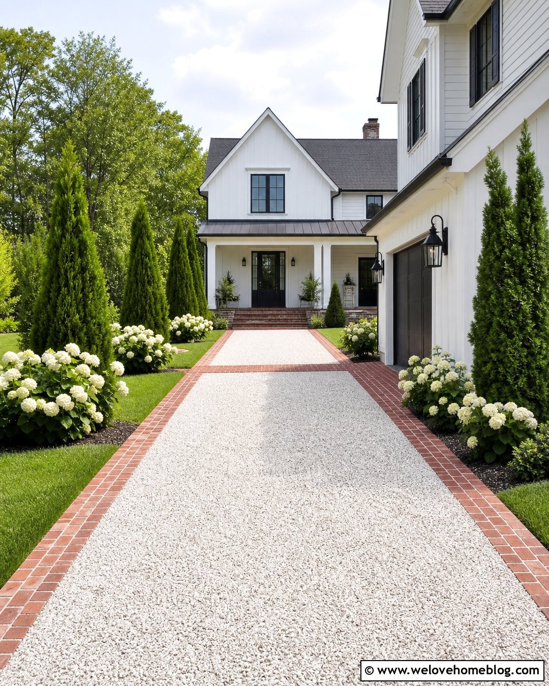White Gravel Driveway With Red Brick Edging - 20 red brick driveway edging ideas