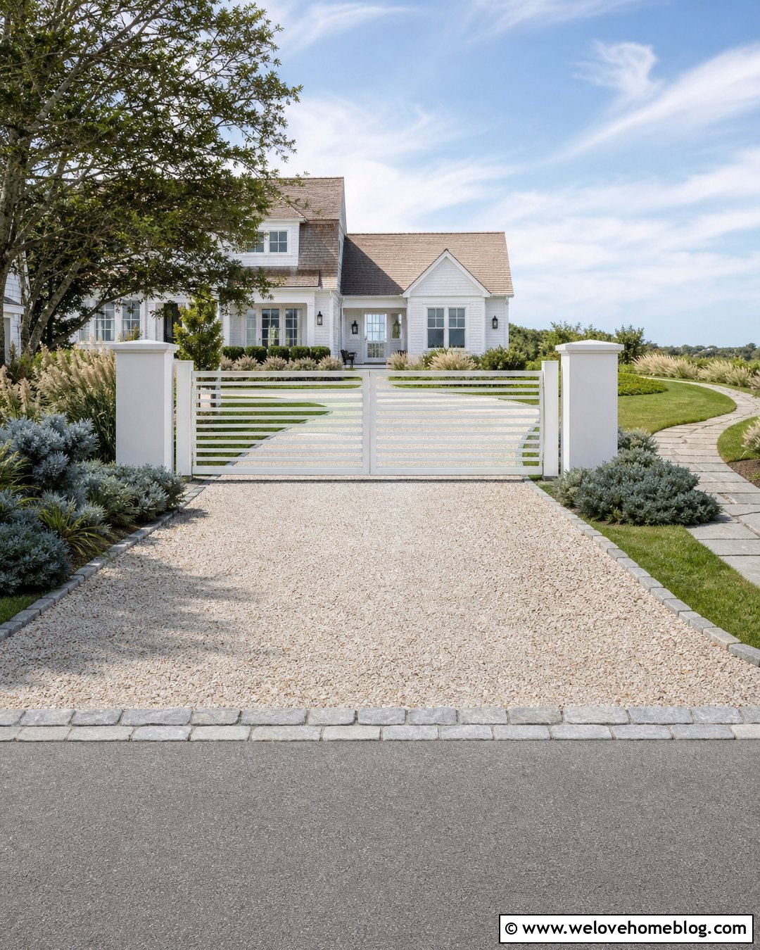 White Horizontal Aluminum Driveway Gate - 20 horizontal driveway gate ideas