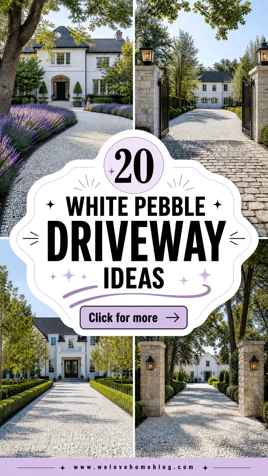 20 White Pebble Driveway Ideas for a Bright Chic Entry - 20 White Pebble Driveway Ideas for a Bright, Chic Entry