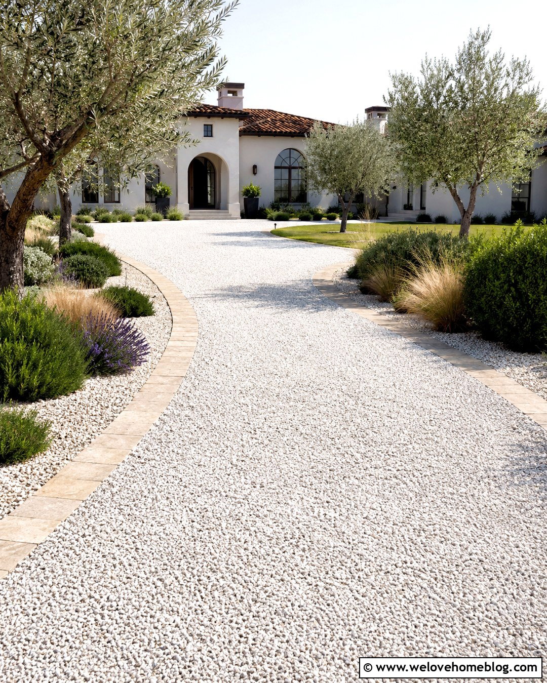 20 White Pebble Driveway Ideas for a Bright, Chic Entry