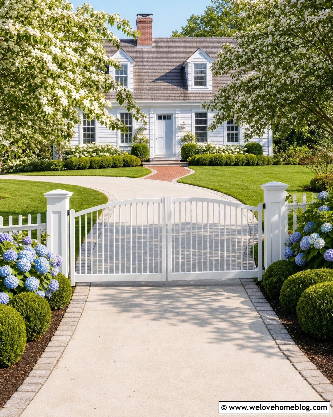 White Picket Aluminum Driveway Gate - 30 aluminum driveway gates ideas