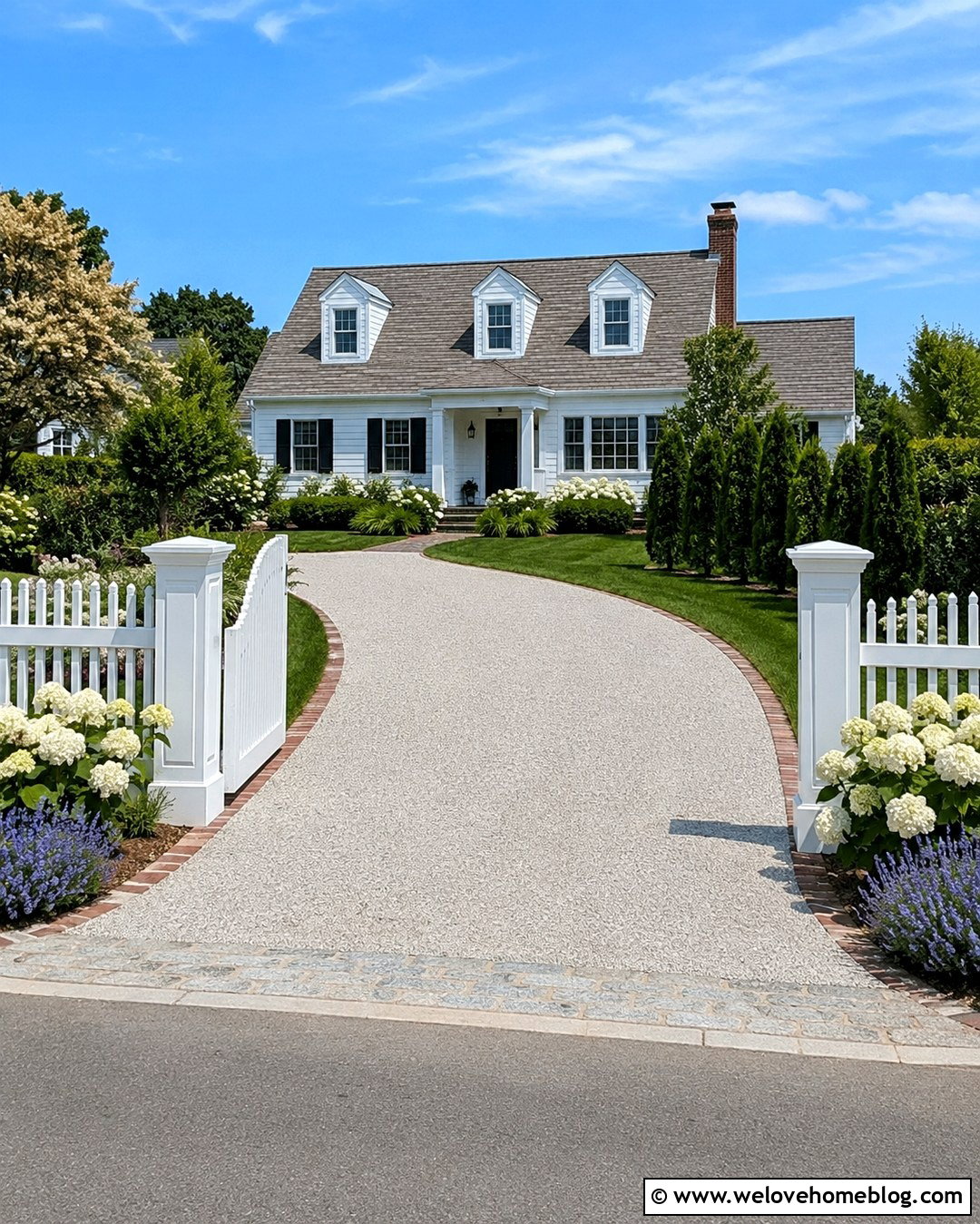 White Picket Driveway Entry Gate - 20 Driveway Entry Gate Ideas