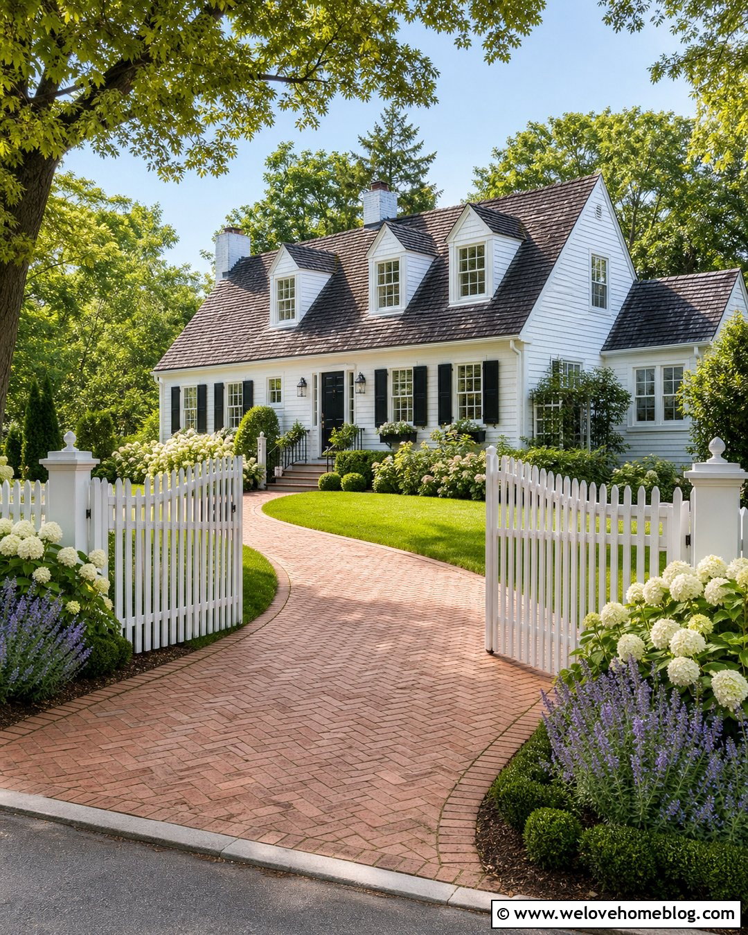 White Picket Driveway Fence - 30 Driveway Fence Ideas