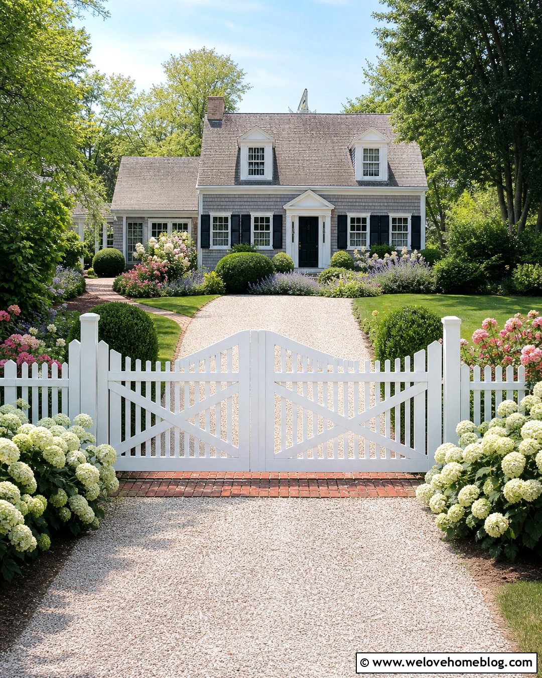 White Picket Driveway Gate - 40 unique driveway gates