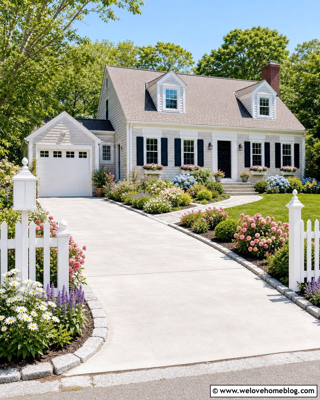 White Picket Fence Driveway Entrance - 35 End Of Driveway Landscaping Ideas