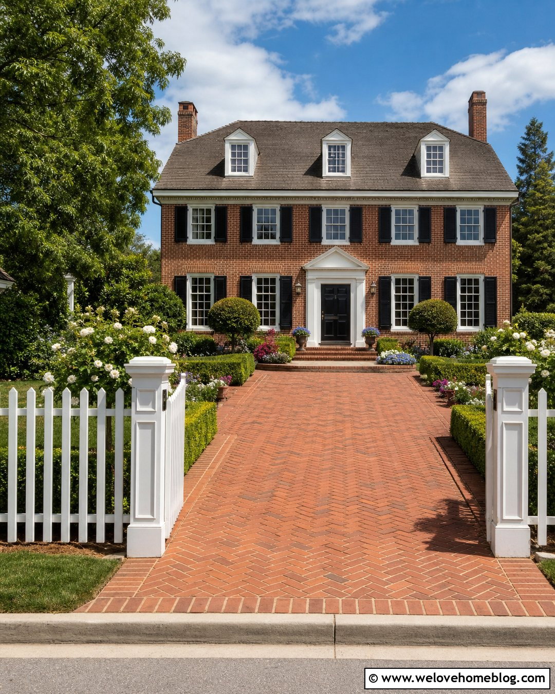 White Picket Fence With Brick Paver Driveway - 20 White Picket Fence Front Yard Driveways Ideas