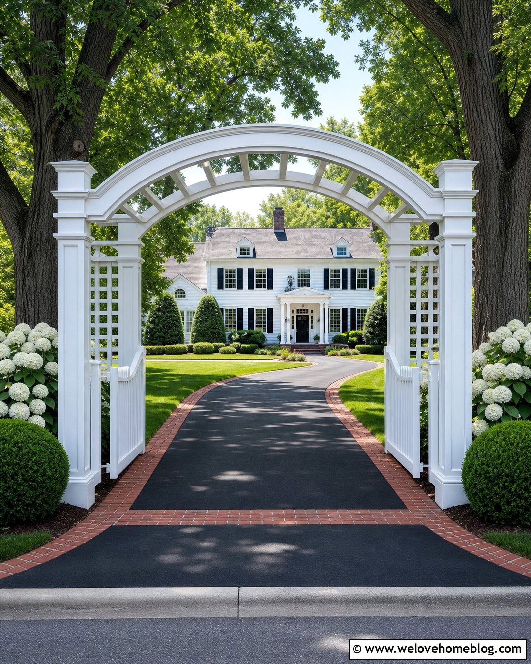White Wooden Driveway Arch - 20 wooden driveway arch ideas