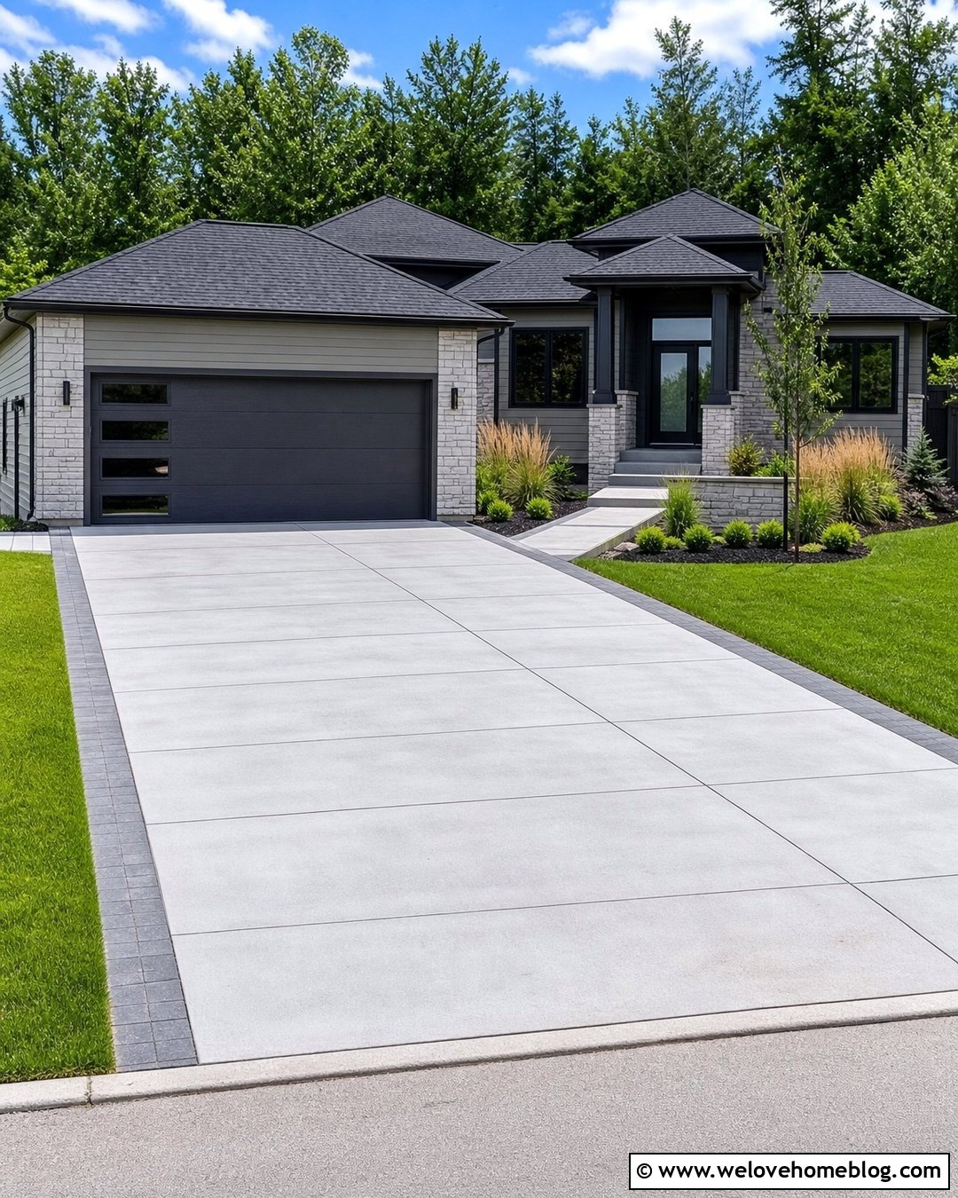 Wide Concrete Driveway Parking - 25 Driveway Parking Ideas