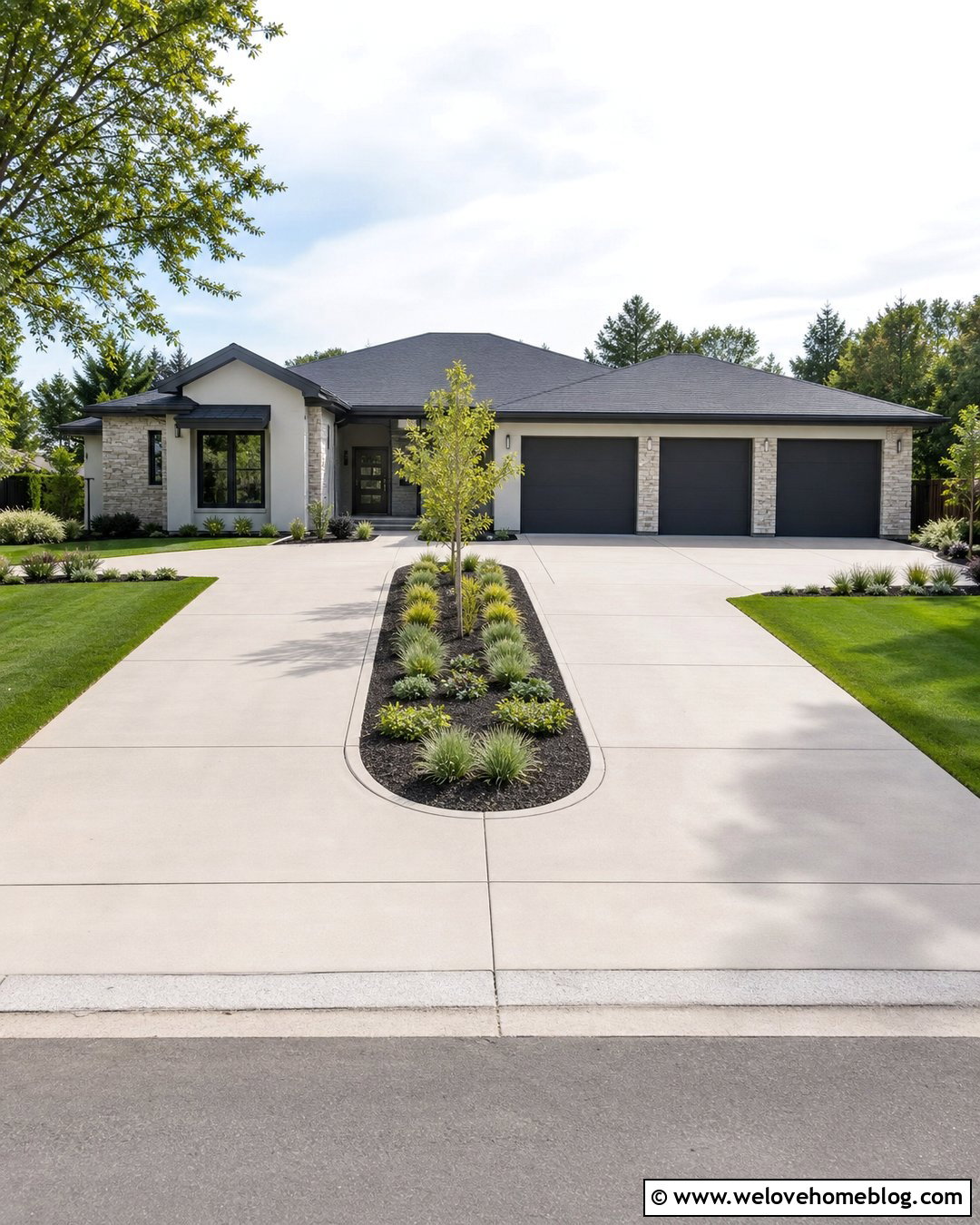 20 Clean Concrete Driveway Ideas for Modern Curb Appeal