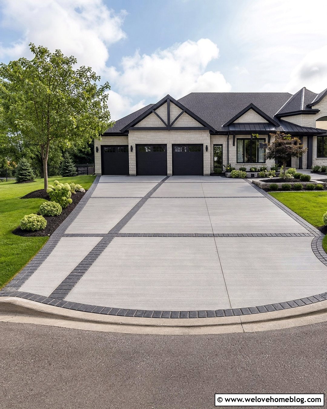 Wide Concrete Driveway - 25 Driveways Concrete Ideas