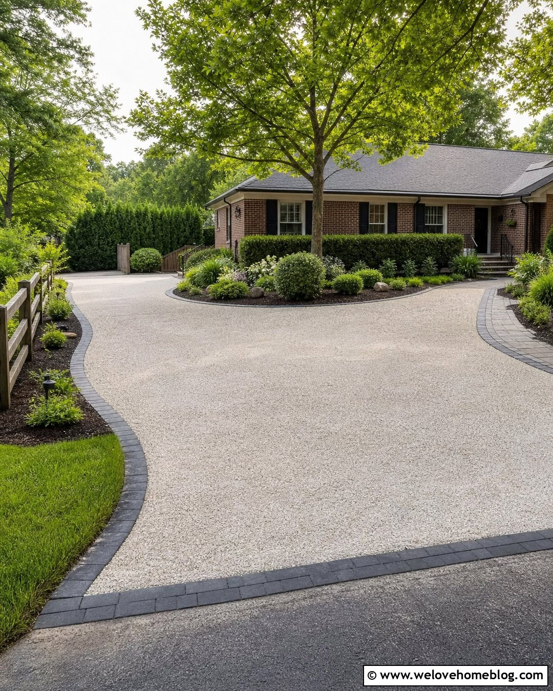 Wide Crushed Limestone Driveway With Parking Pad - 25 Crushed Limestone Driveway Ideas
