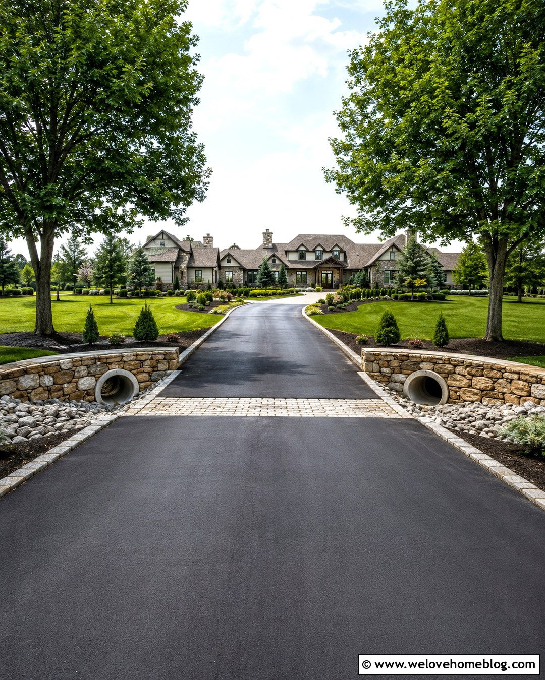 Wide Culvert Driveway With Twin Pipes - 20 Culvert Driveway Ideas
