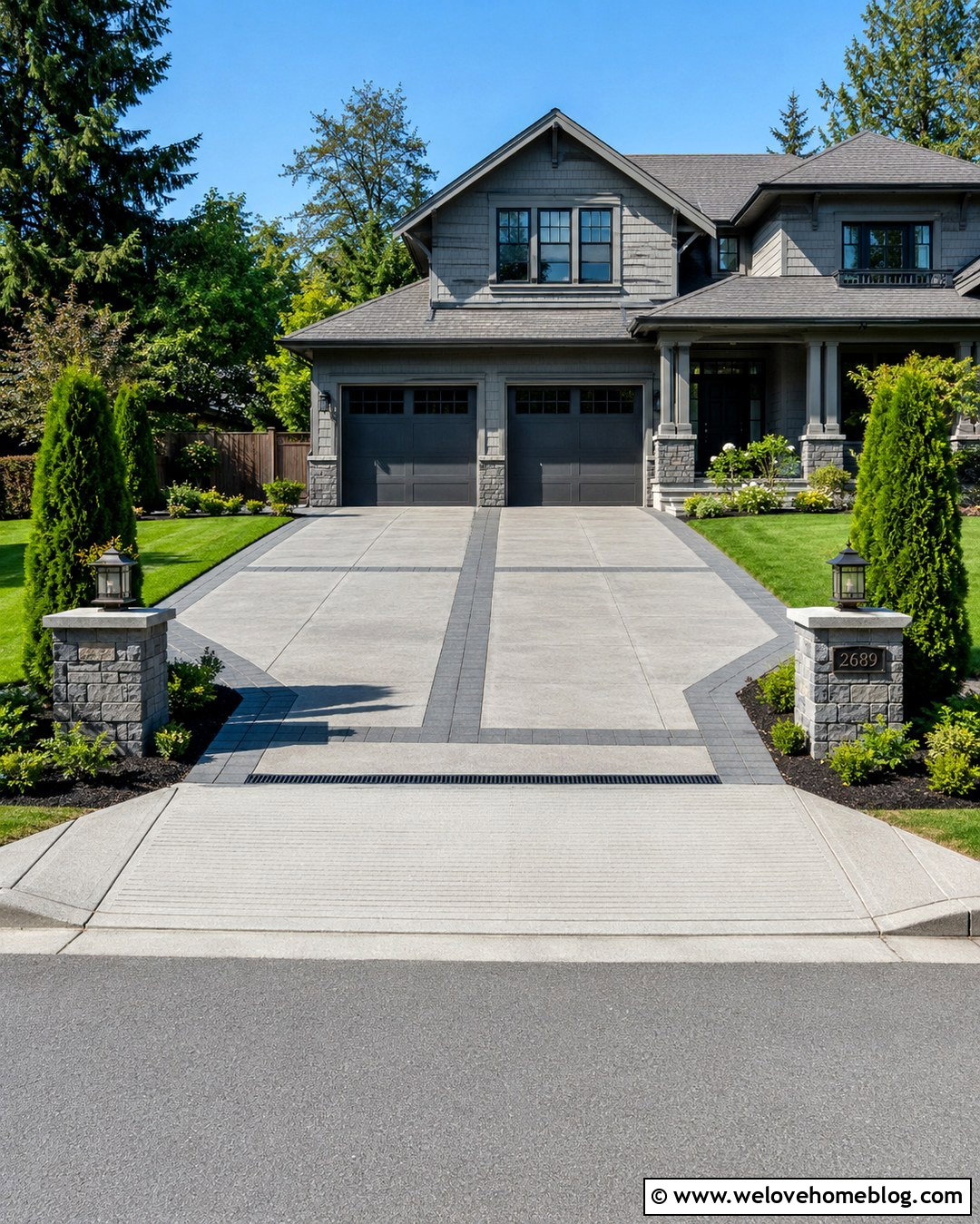 Wide Curb Ramp With Double Garage Driveway - 20 curb ramp driveway ideas