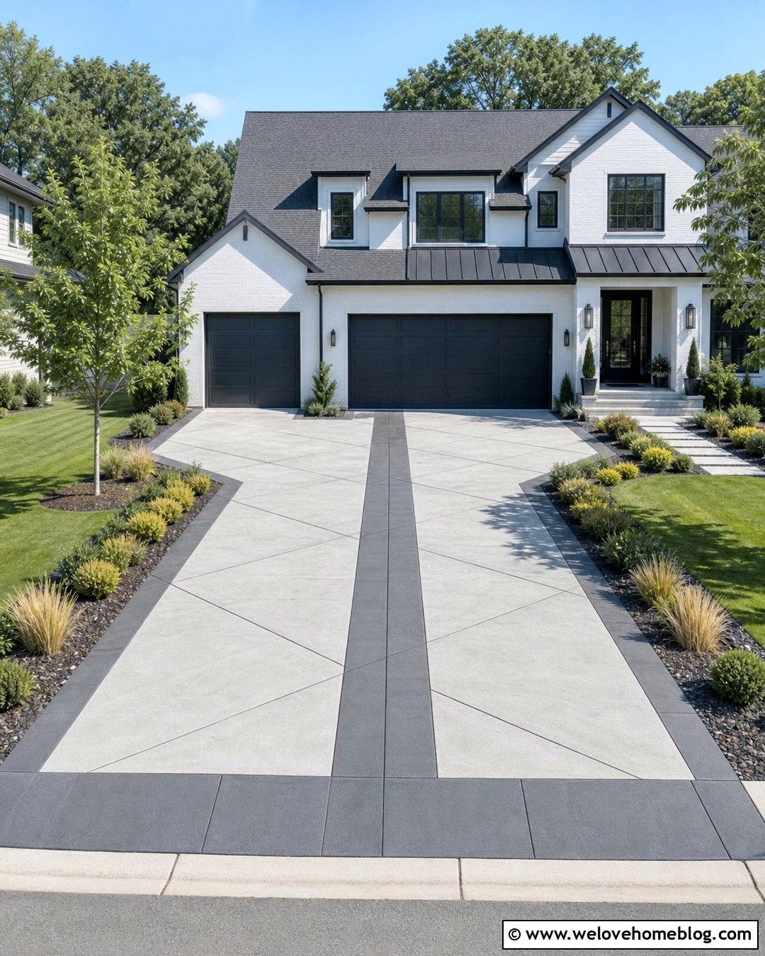 20 Diamond Cut Concrete Driveway Ideas for a Crisp Modern Finish