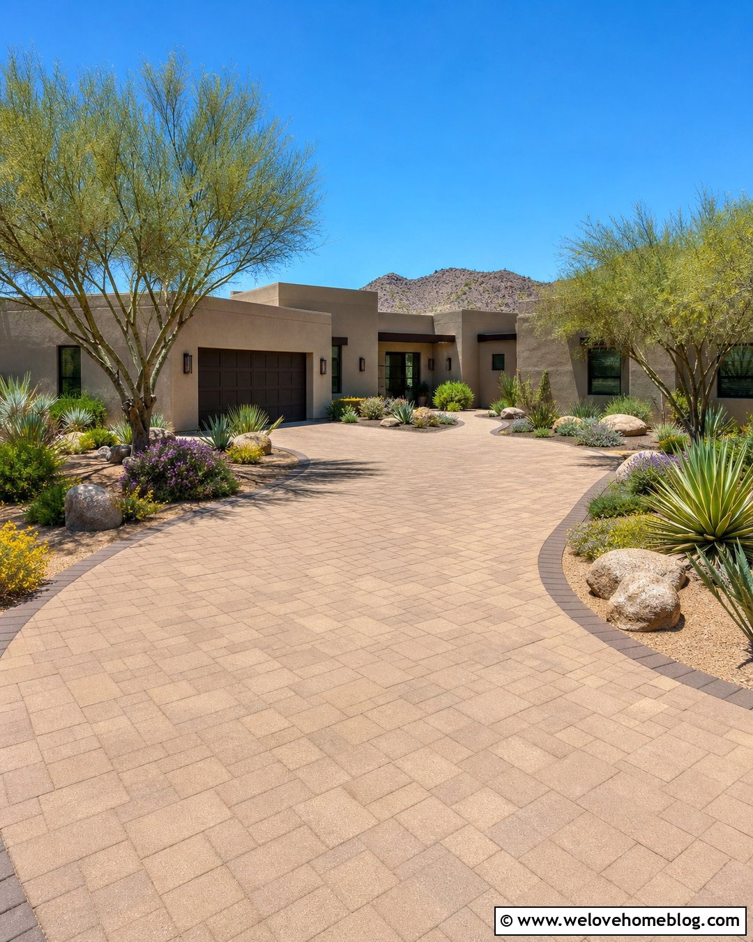 Wide Driveway With Desert Landscaping - 20 wide driveway landscaping ideas