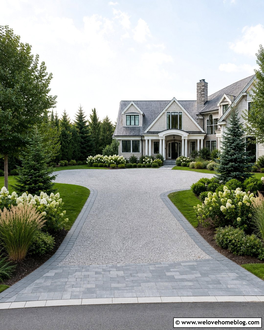 Wide Gravel Driveway With Double Paver Border - 20 gravel driveway with paver border ideas