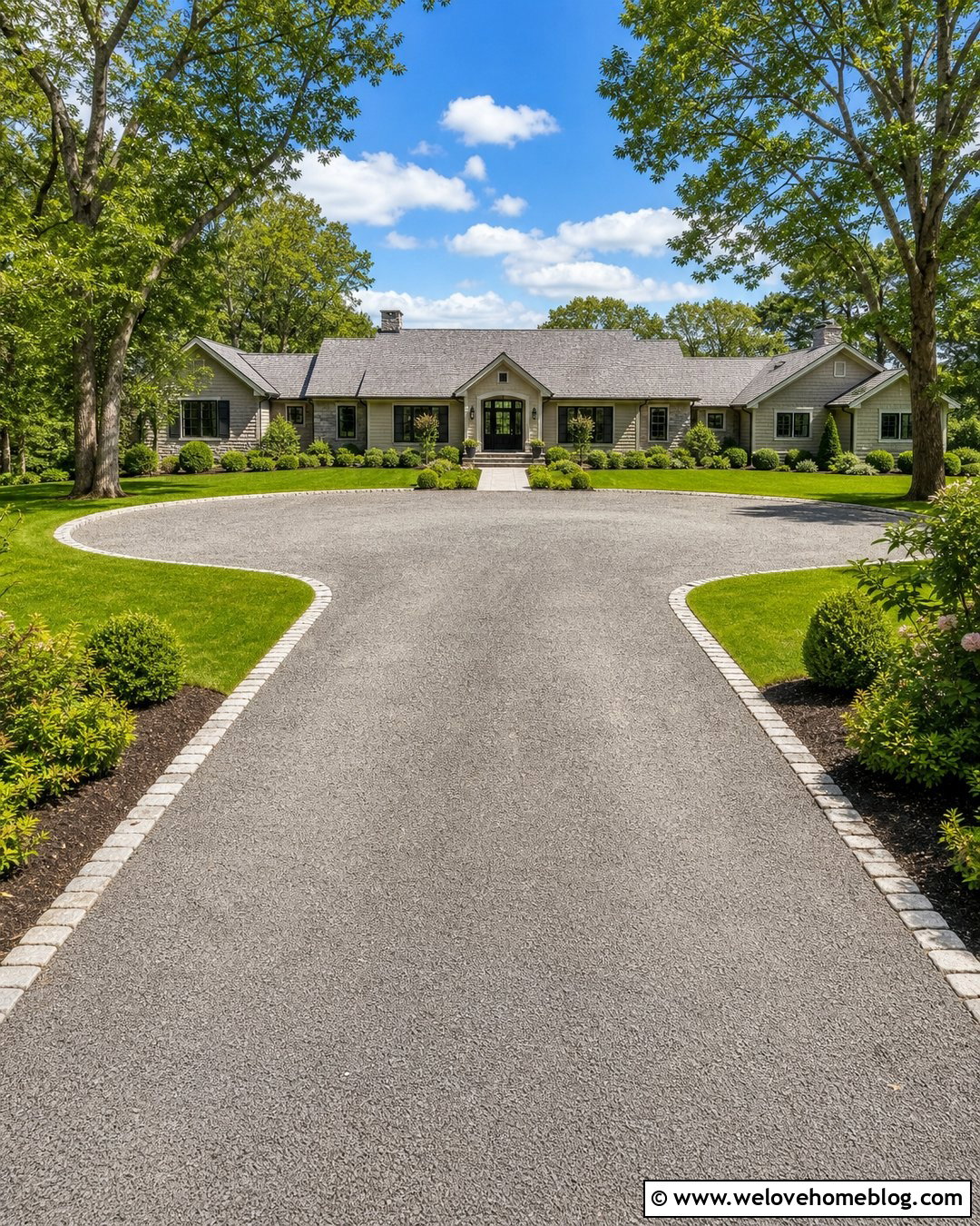Wide Gravel Driveway With Parking Court - 50 gravel driveway ideas