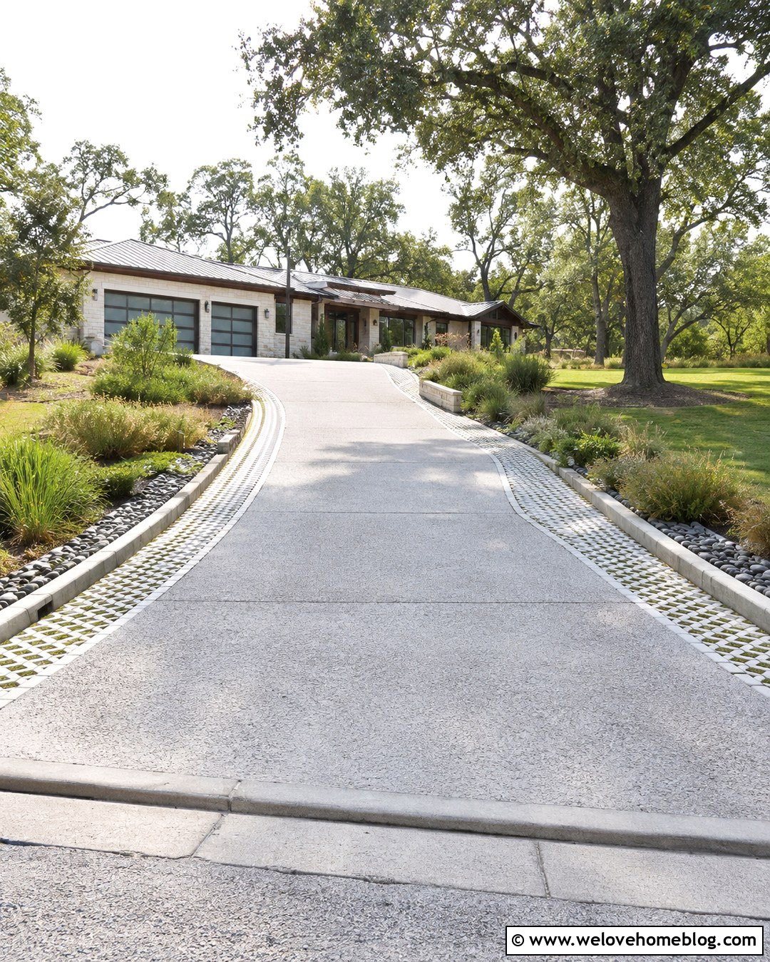 Wide Steep Driveway With Safety Shoulders - 20 How To Make A Steep Driveway Ideas