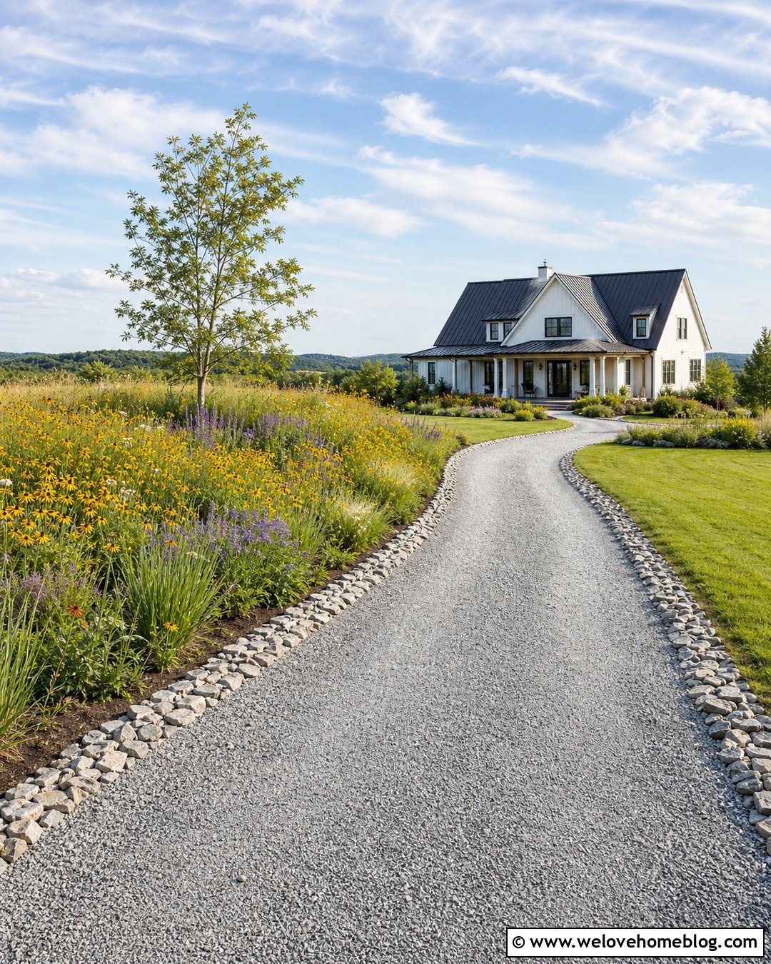Wildflower Bed Beside Long Driveway - 20 flower bed beside driveway ideas