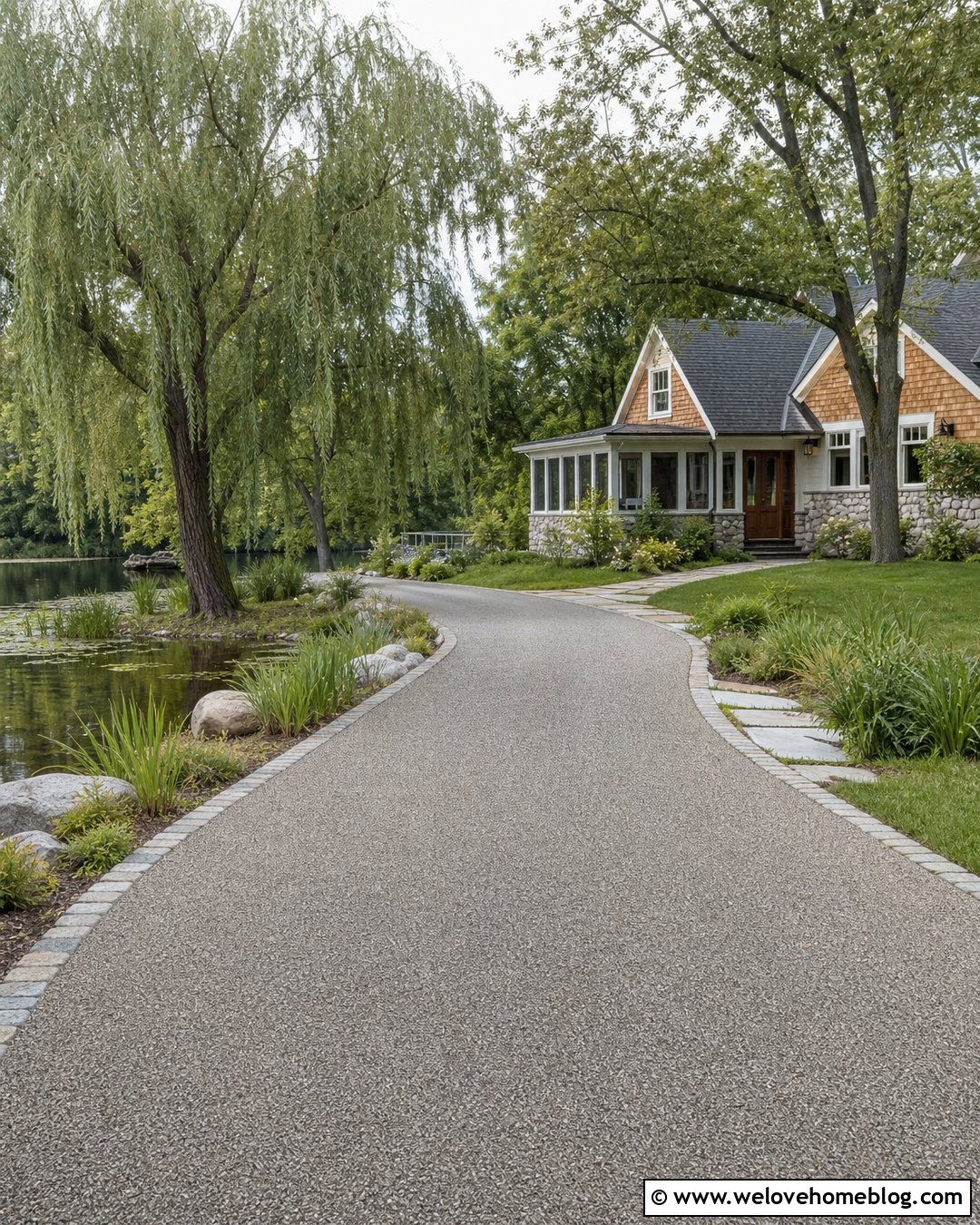 Willow Tree Waterside Driveway - 20 treed driveways ideas