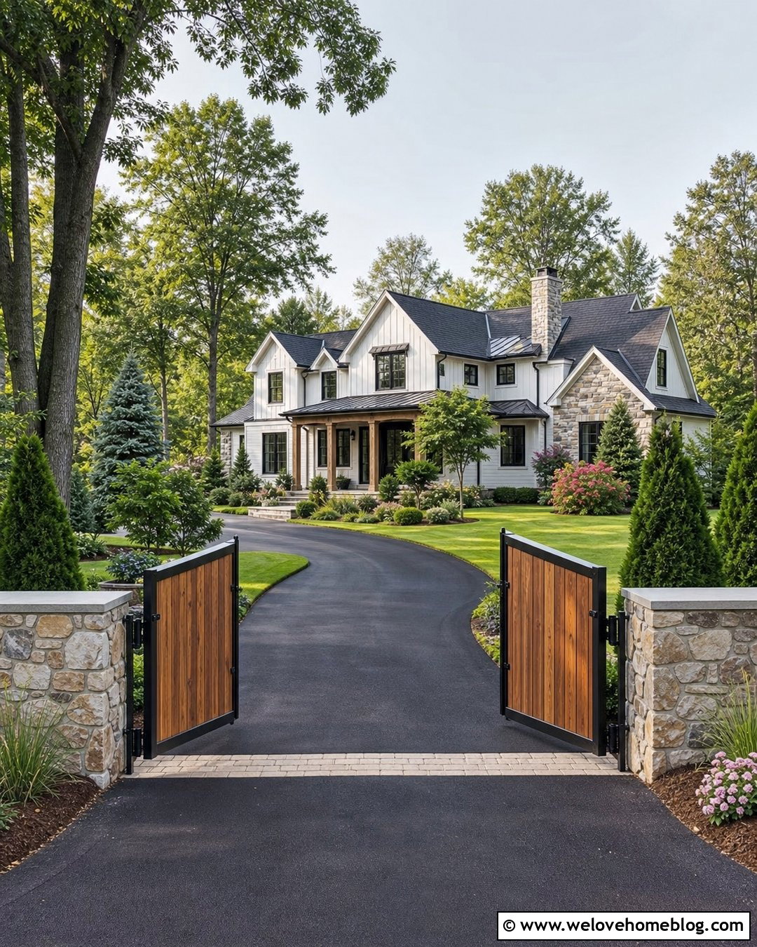 Wood And Metal Driveway Gate - 45 Driveway Gate Ideas