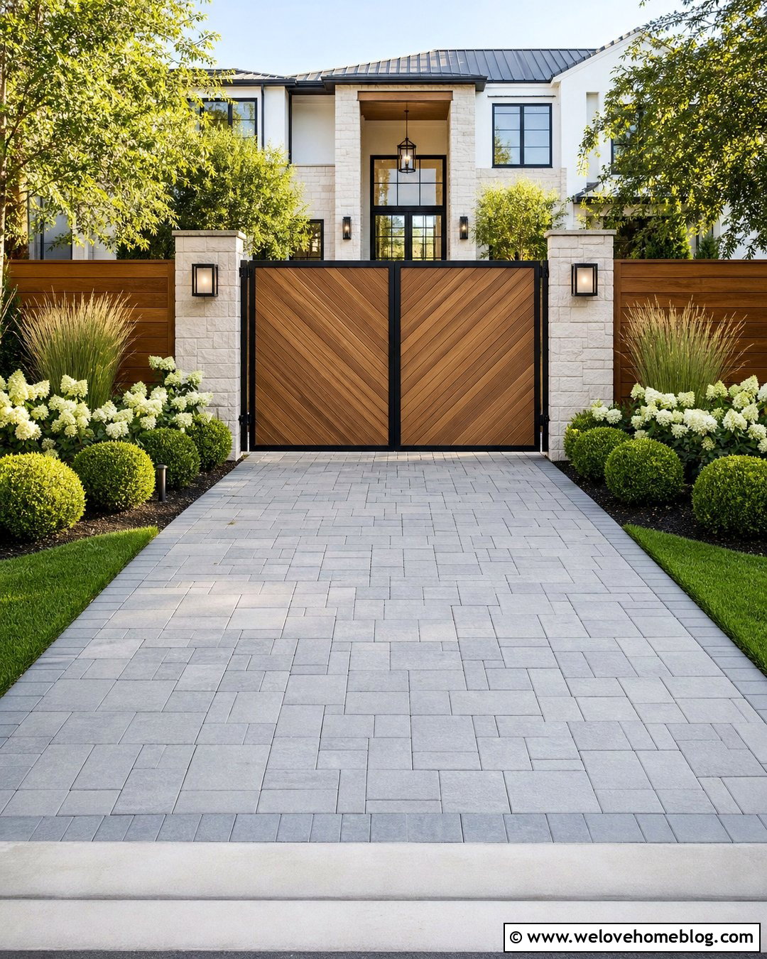 Wood Chevron Driveway Gate - 40 unique driveway gates