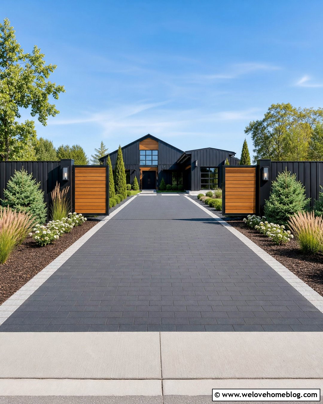 Wood Driveway Gate With Steel Frame - 35 Wood Gates Driveway Ideas