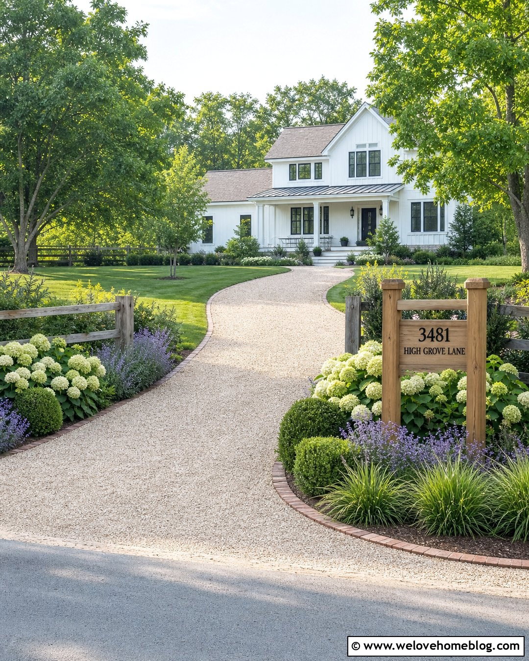 Wood Driveway Sign With Farmhouse Entrance - 30 Driveway Signs Entrance Ideas