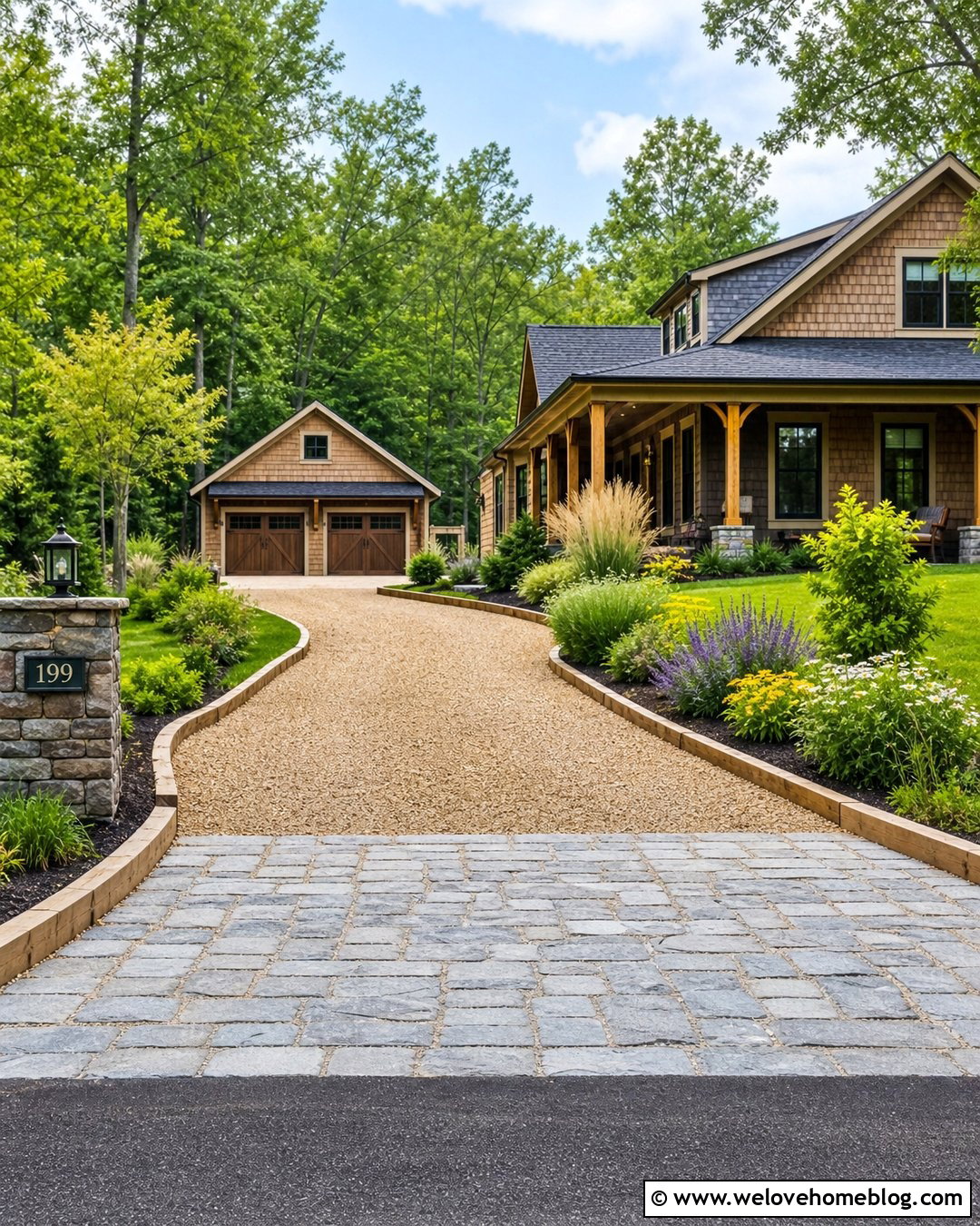 Wood Driveway With Timber Edging - 25 Wood Driveway Ideas