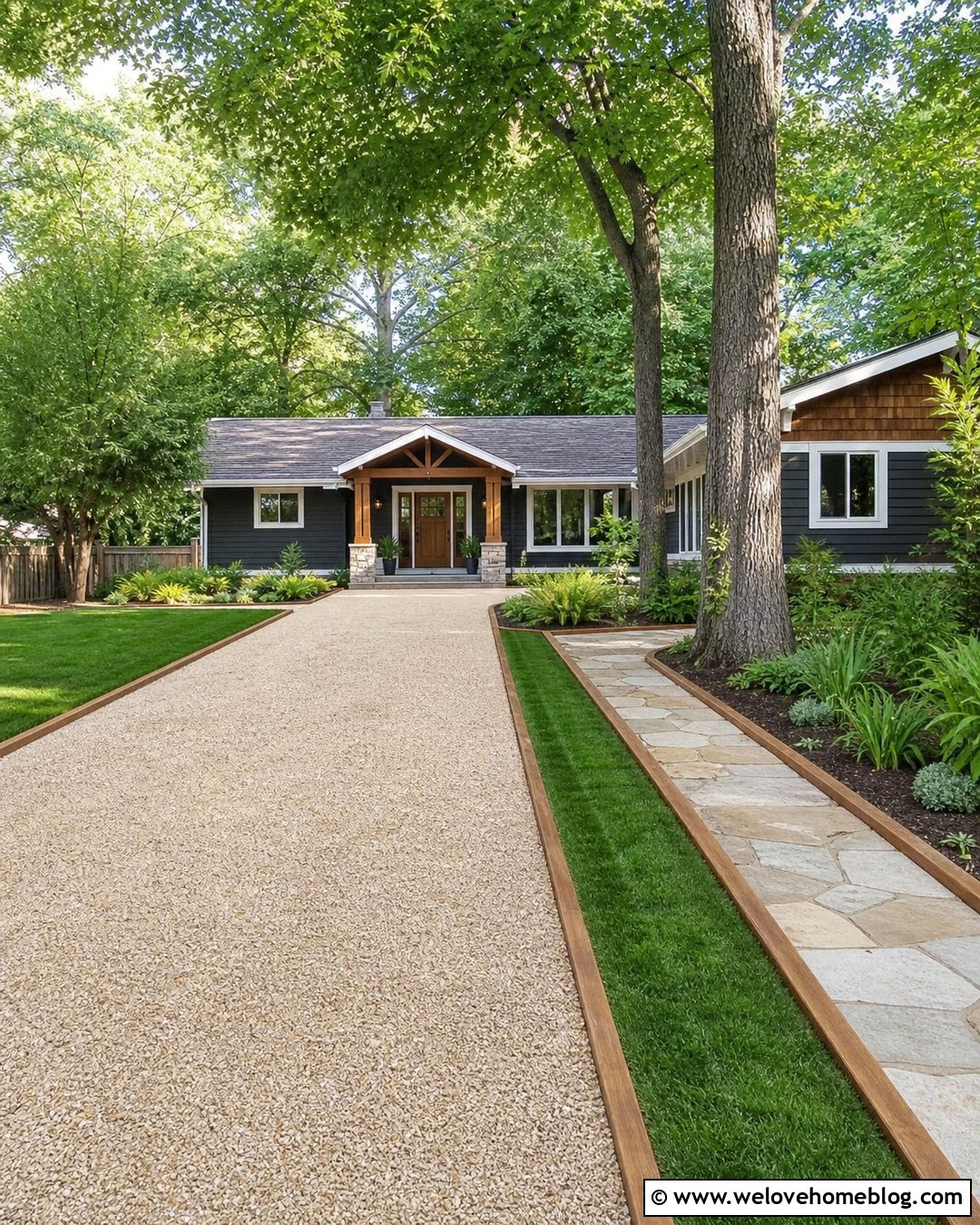 20 Wood Edging for Gravel Driveway Ideas With Rustic Charm