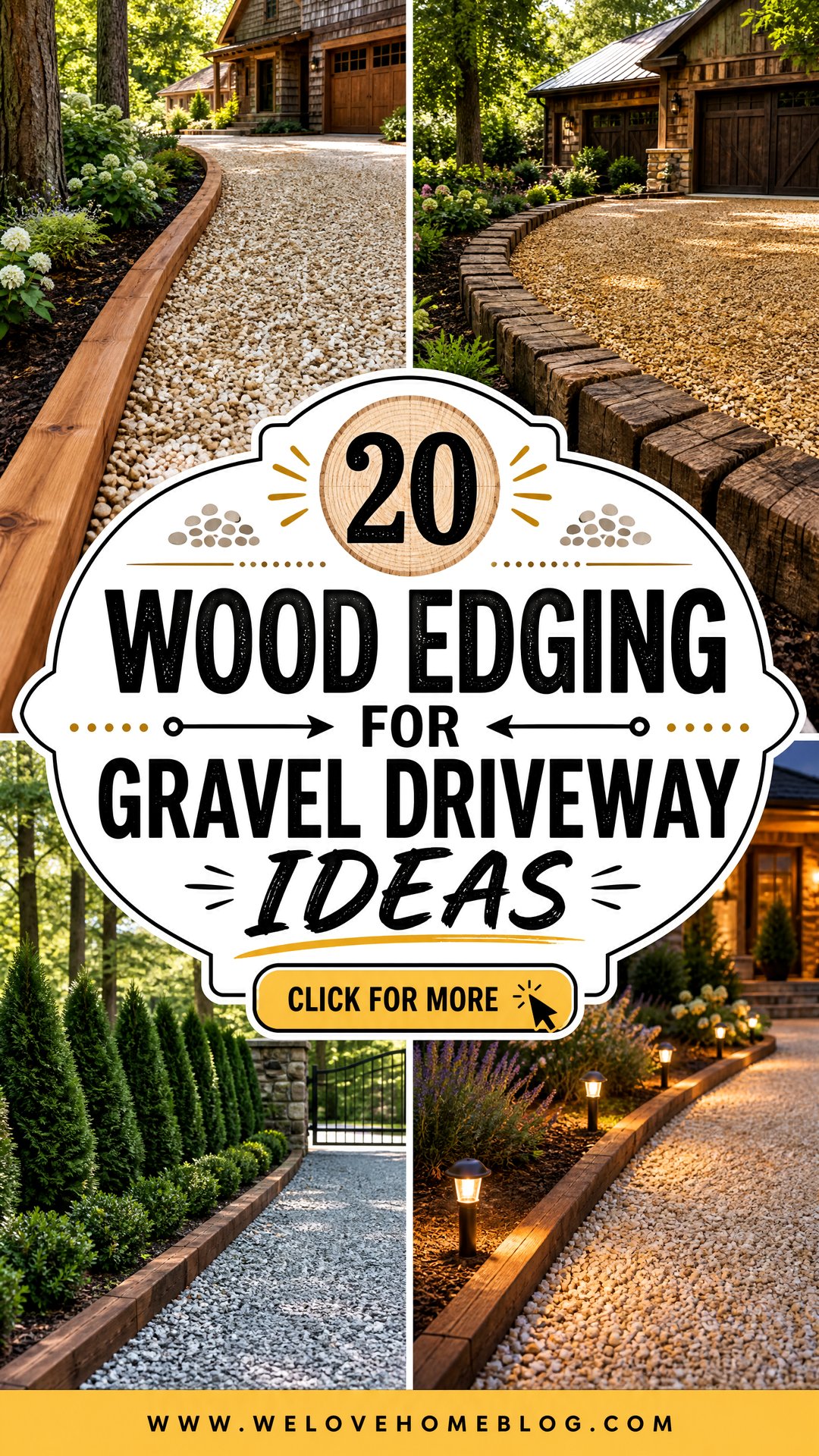 20 Wood Edging for Gravel Driveway Ideas With Rustic Charm - 20 Wood Edging for Gravel Driveway Ideas With Rustic Charm