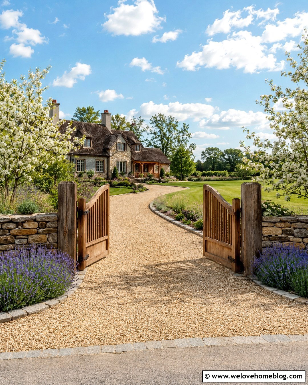 Wood Front Gate Gravel Driveway Entrance - 20 front gate driveway entrance ideas