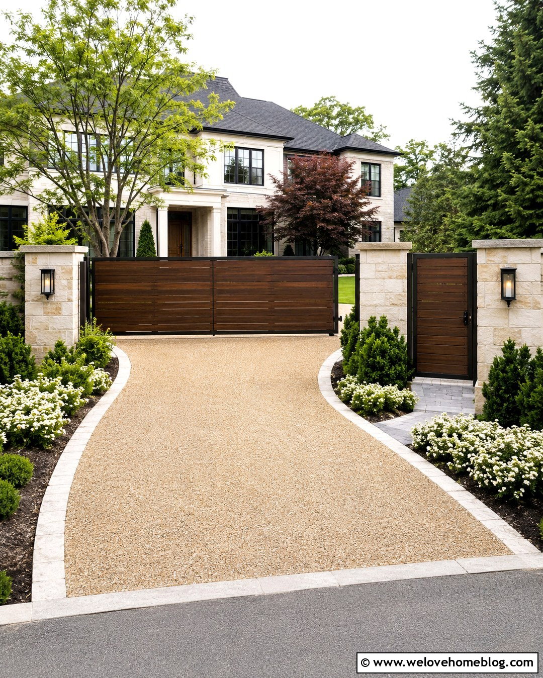 Wood Look Aluminum Brown Sliding Driveway Gate - 20 brown sliding driveway gate ideas