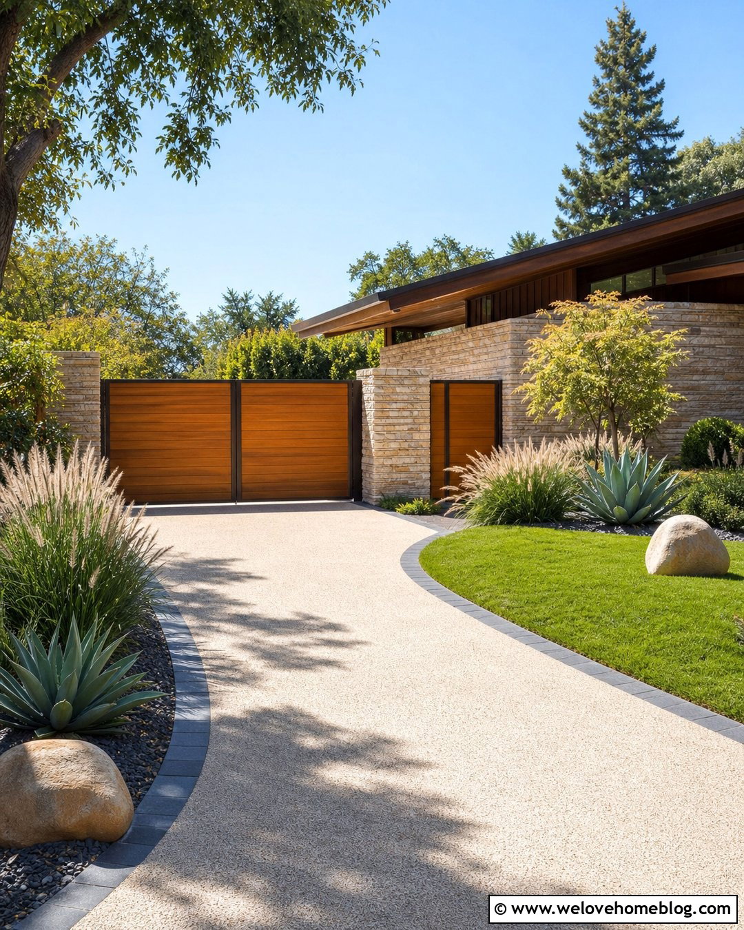 Wood Look Composite Driveway Gate