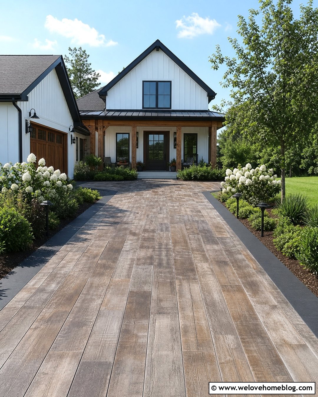 Wood Plank Concrete Resurfacing Driveway - 20 Concrete Resurfacing Driveways Ideas